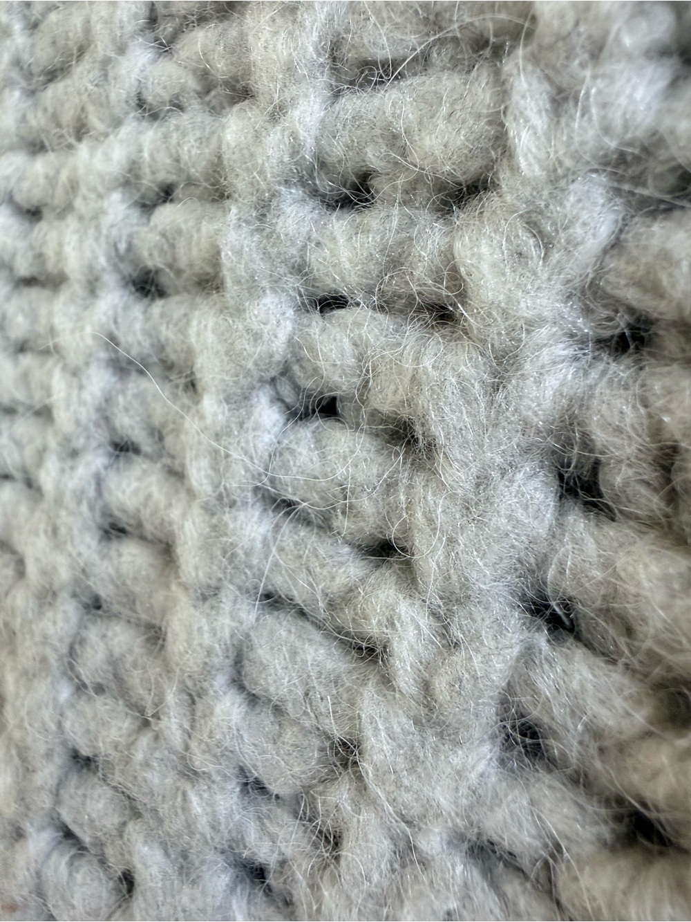 Aerie Chunky Ribbed Mock Neck Fuzzy Sweater Gray Size Medium - Picture 6 of 12